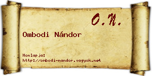 Ombodi Nándor névjegykártya